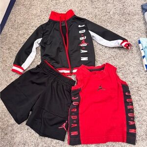 Jordan Kids Red and Black Shirt & Jacket Set 18-24m